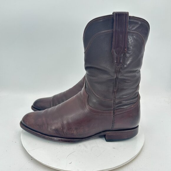 Tecovas Men Size 11.5 EE Dark Brown Leather Pull On Cowboy Western Boot - Picture 1 of 16